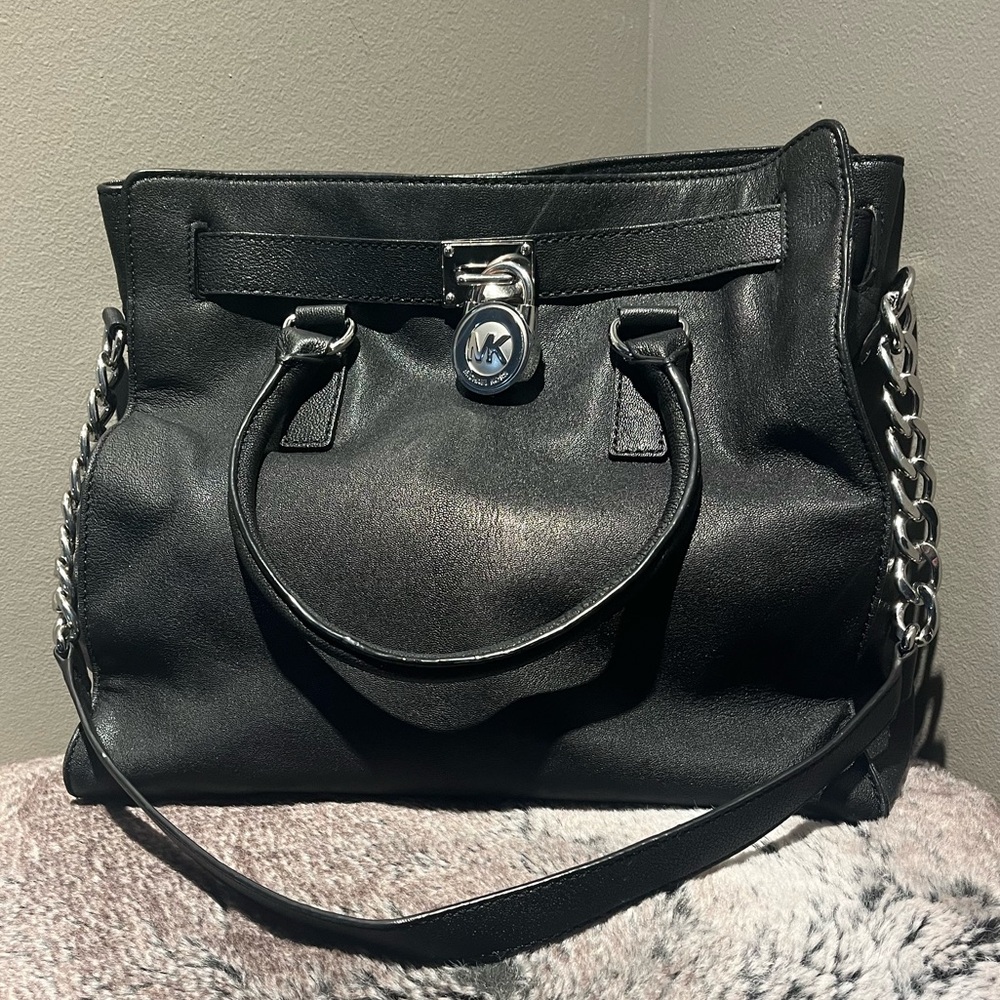 Micheal Kors Hamilton Leather Satchel Tote